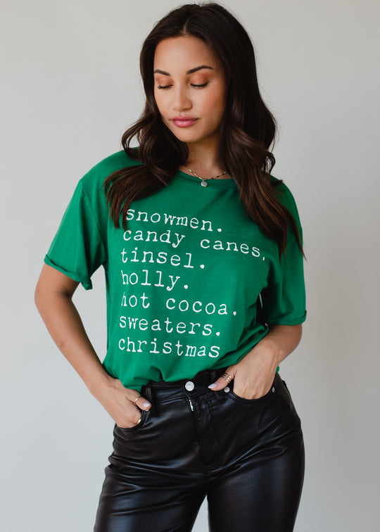 Christmas List Tee - Green