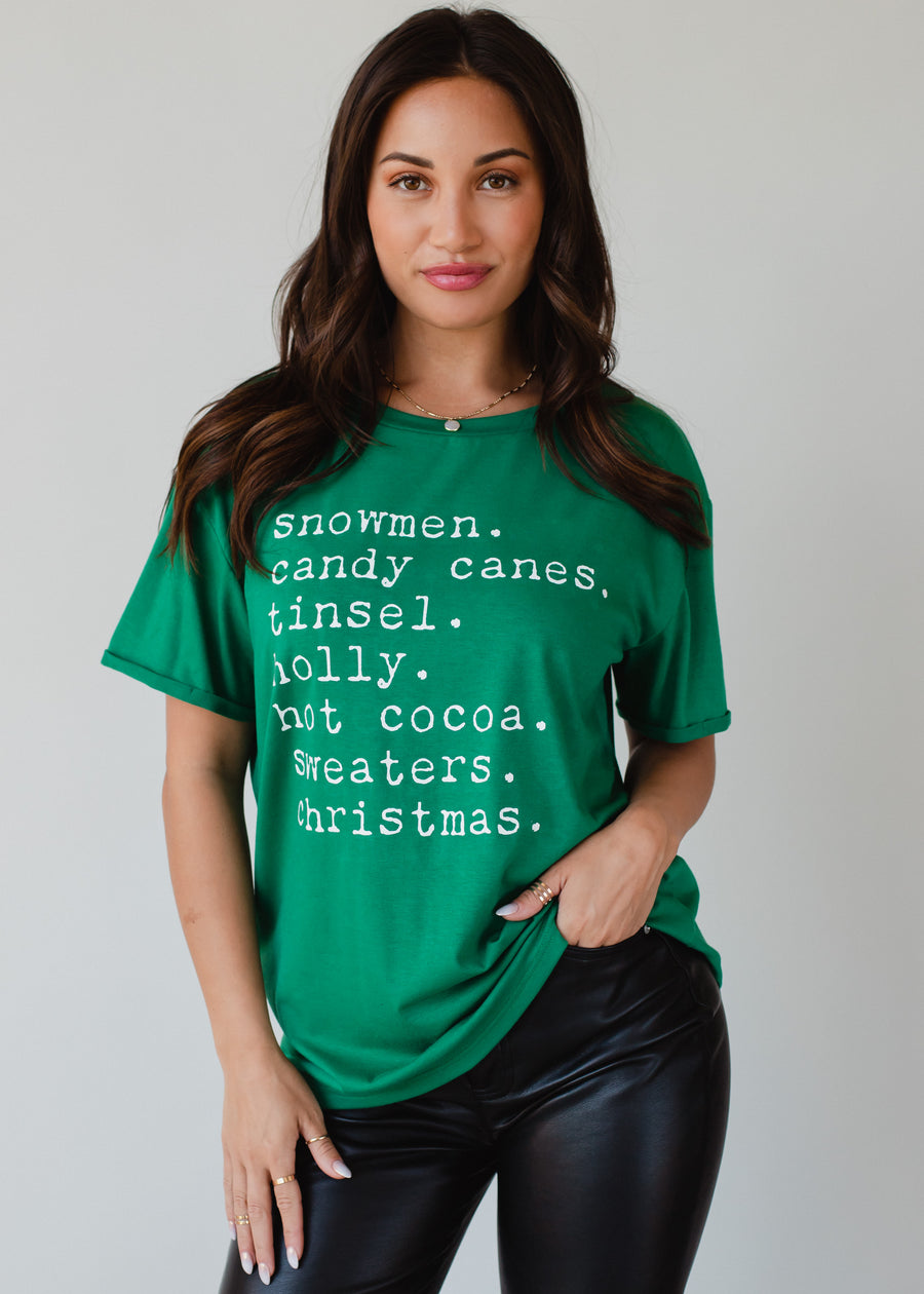 Christmas List Tee - Green