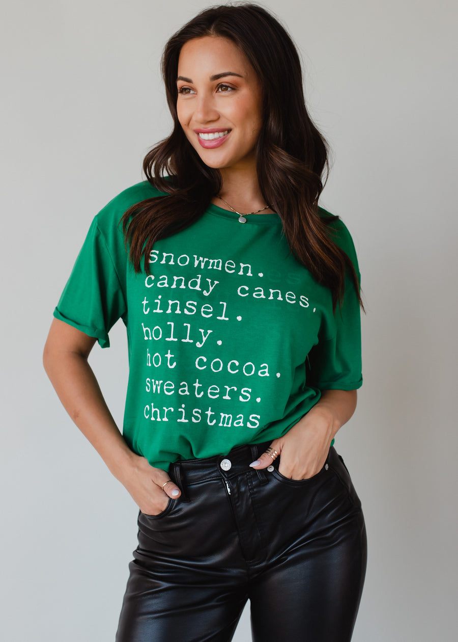 Christmas List Tee - Green