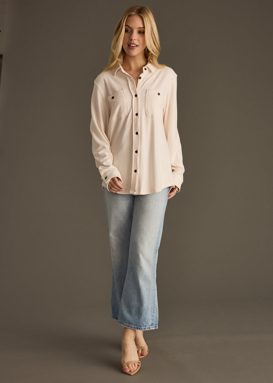 Mindi Super Soft Button Up - Ivory