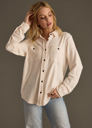 Mindi Super Soft Button Up - Ivory