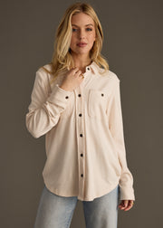 Mindi Super Soft Button Up - Ivory