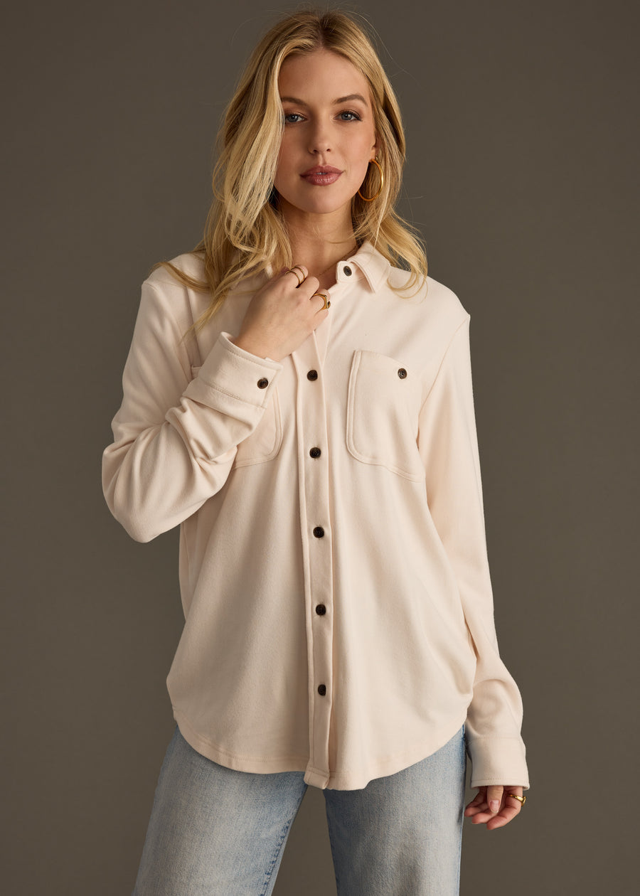 Mindi Super Soft Button Up - Ivory