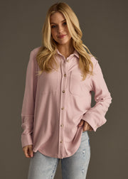 Mindi Super Soft Button Up - Pink