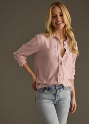 Mindi Super Soft Button Up - Pink