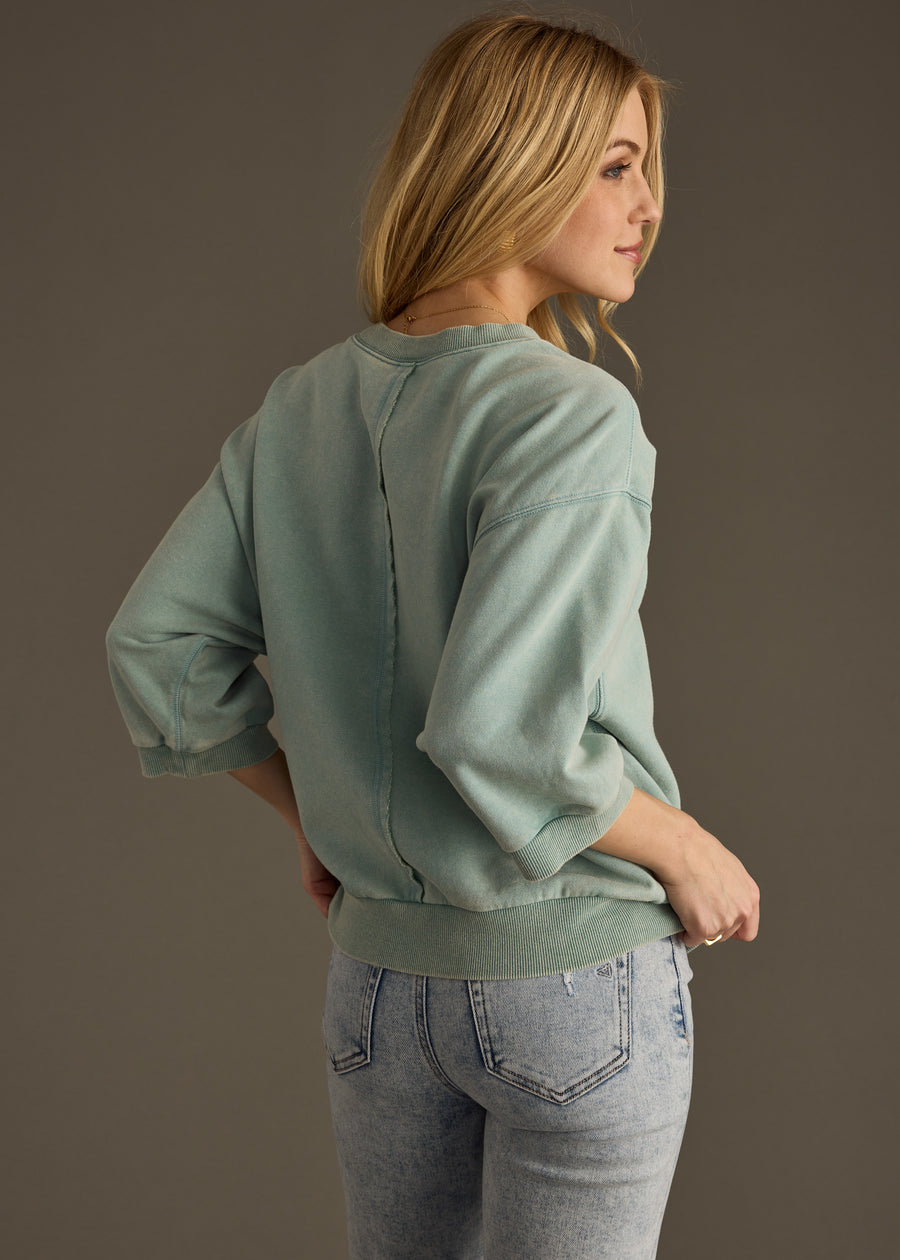 Reese Short Sleeve Sweatshirt - Teal