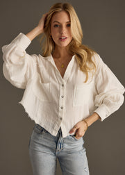 Wild Heart Button Up - White