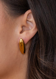 Luxe Gold Long Oval Earrings