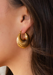 Luxe Gold Bold Coil Hoop Earrings