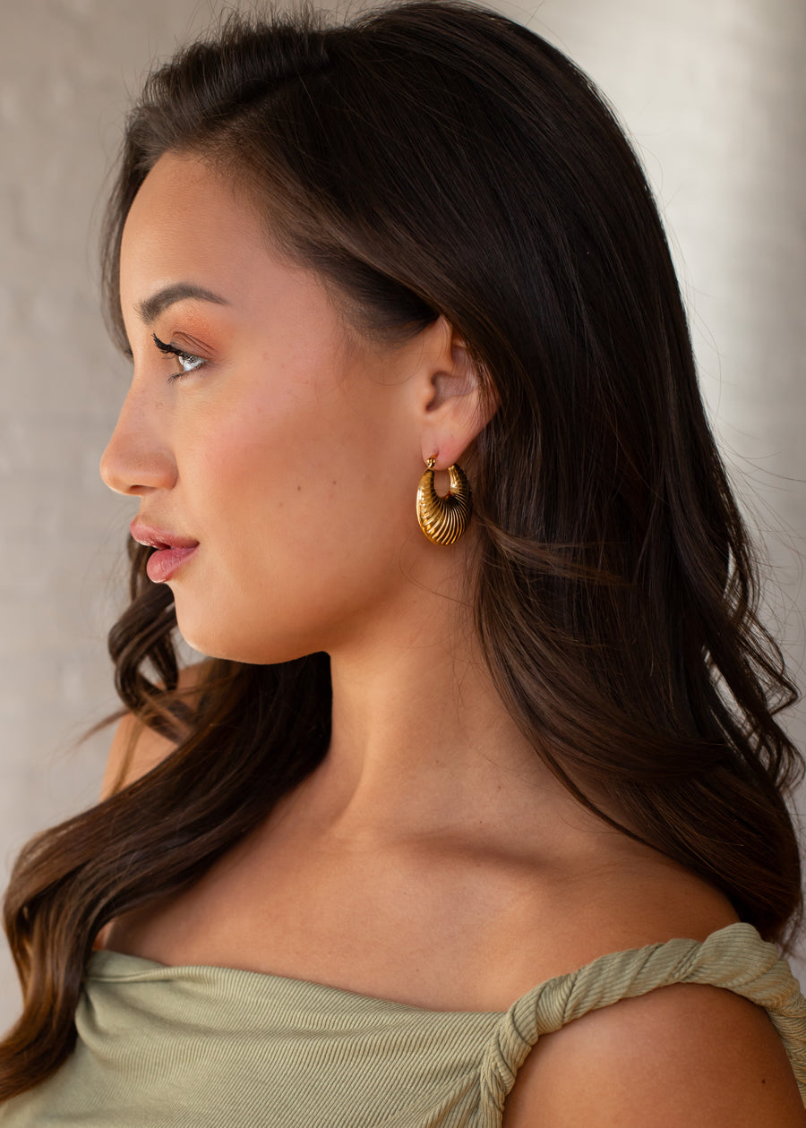 Luxe Gold Bold Coil Hoop Earrings