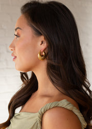 Luxe Gold Bold Coil Hoop Earrings