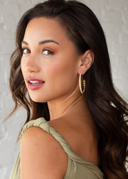 Luxe Gold Rhinestone Hoops