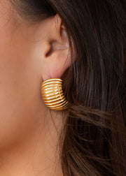 Luxe Gold Curved Coil Earrings