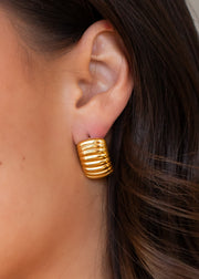 Luxe Gold Small Curved Coil Earrings