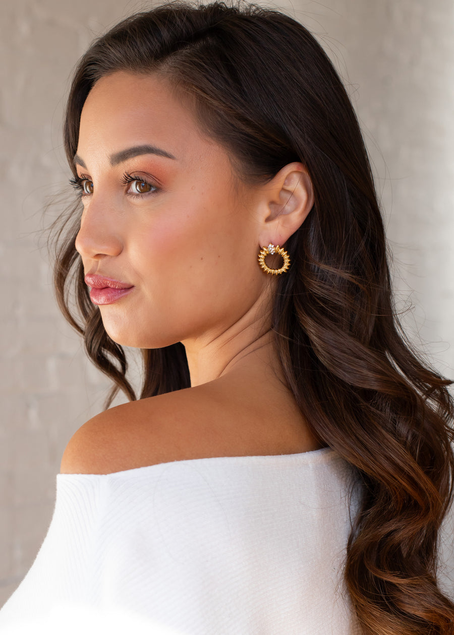 Luxe Gold Statement Circle Earrings