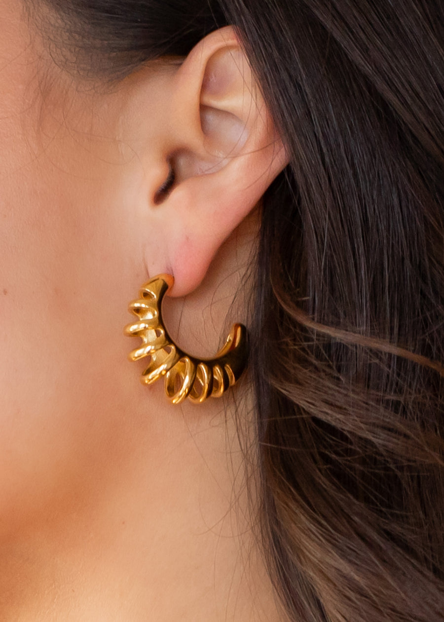 Luxe Gold Cutout Hoops