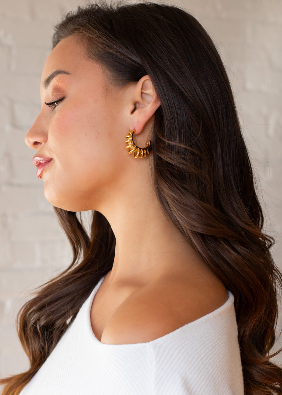Subtle Hoops Luxe Gold Cutout Hoops – Panache Apparel Collection