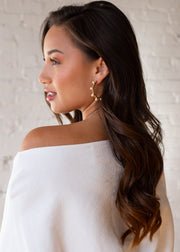 Luxe Gold Pearl Statement Hoops