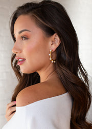 Luxe Gold Pearl Statement Hoops