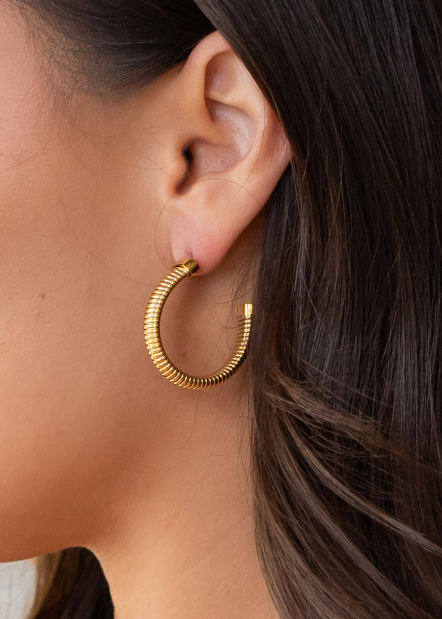 Luxe Gold Thin Coil Hoops