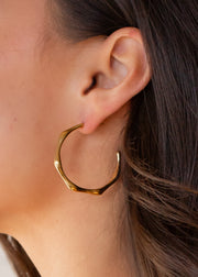 Luxe Gold Rounded Hexagon Hoops