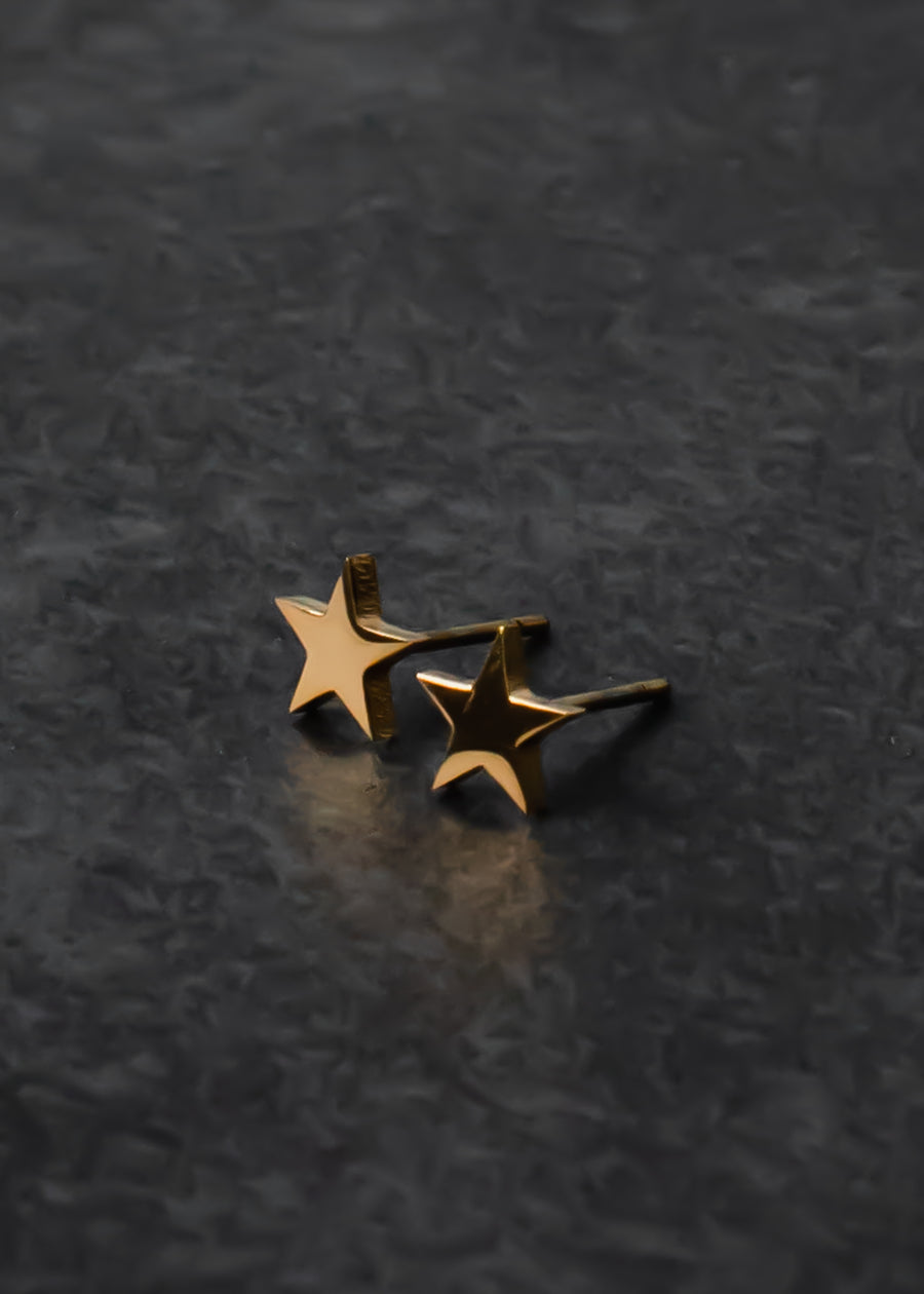 City View Star Stud Earrings - Gold
