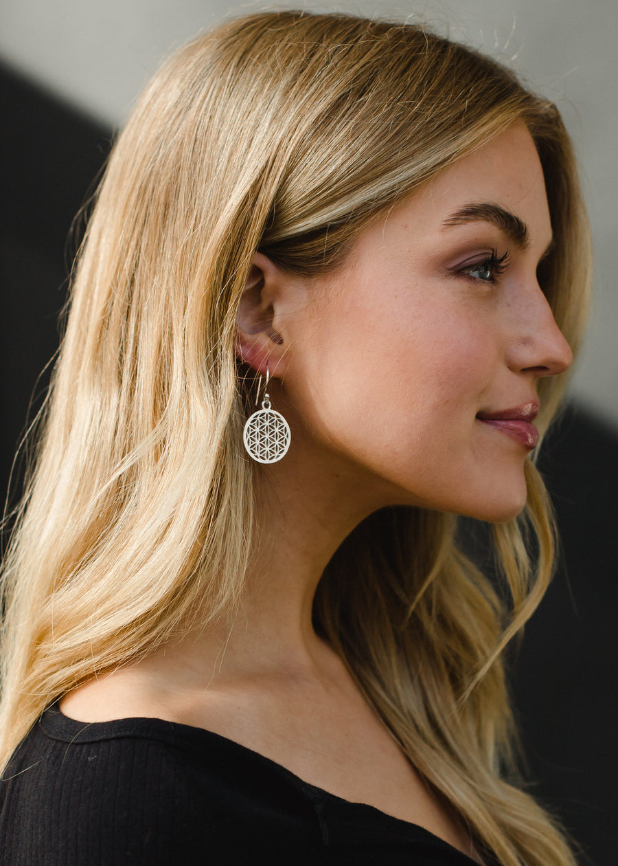 Madden Cutout Earrings - Silver