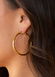 Luxe Twisted Gold Hoops