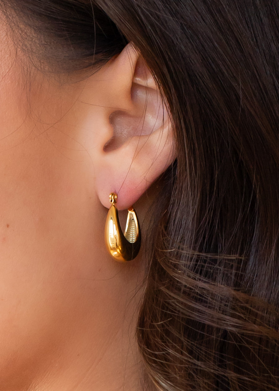 Luxe Gold Teardrop Hoops