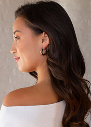 Luxe Gold & Silver Chunky Drop Hoop Earrings