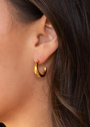 Luxe Gold Rhinestone Stars Hoops