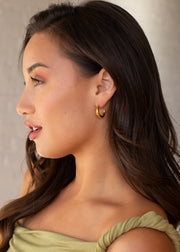 Luxe Gold Rhinestone Stars Hoops