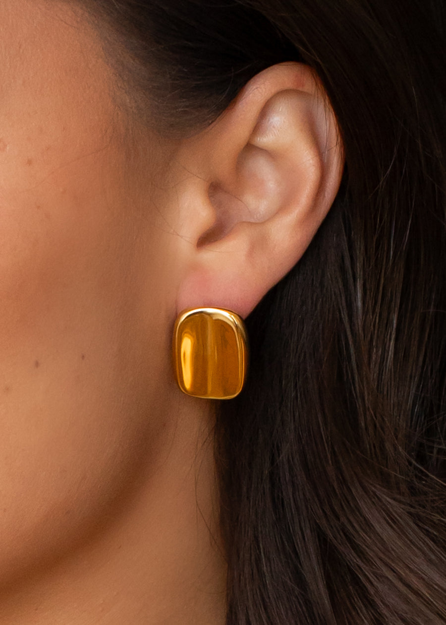 Luxe Gold Rectangle Earrings