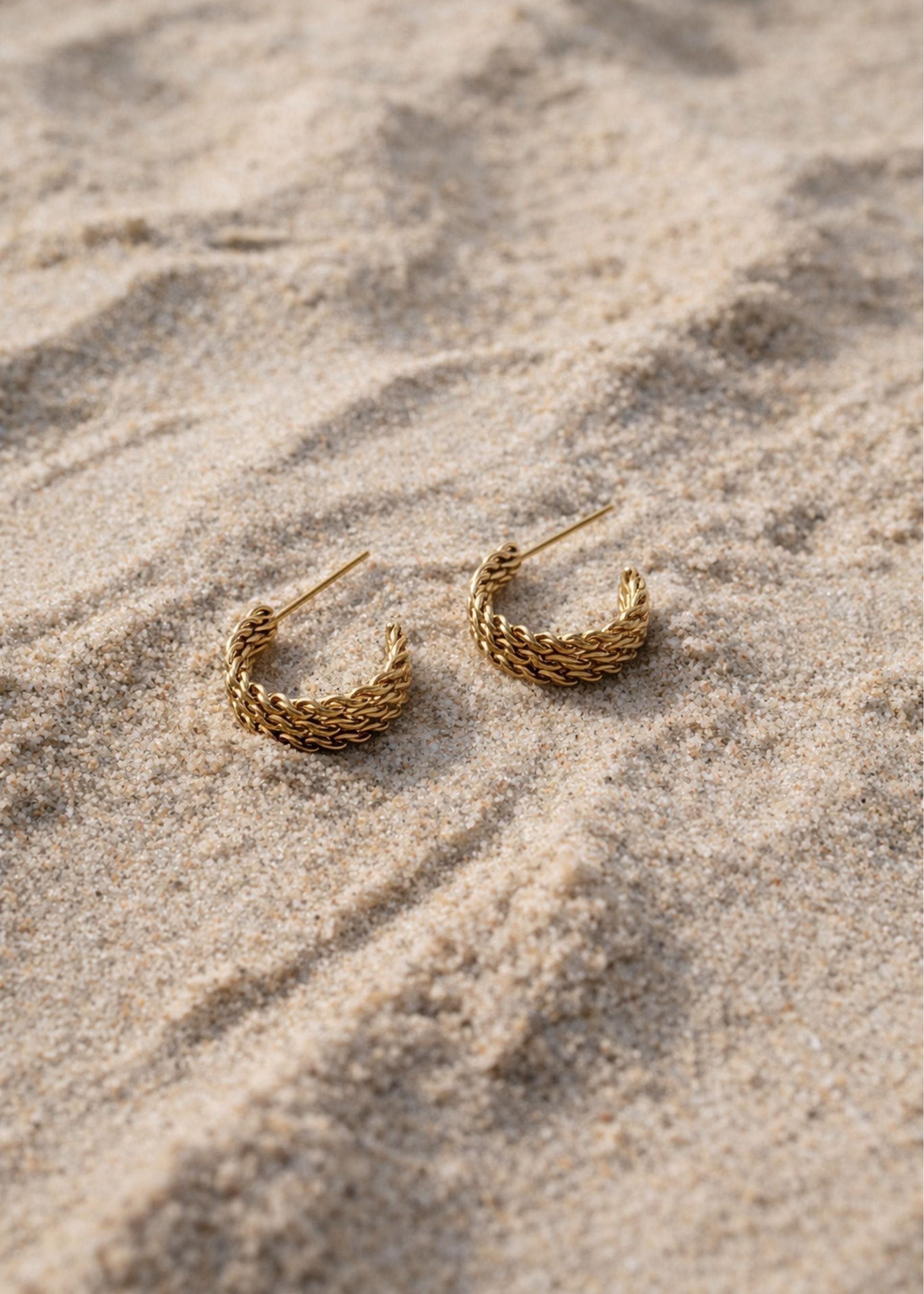 Luxe Gold Small Stacked Rope Hoop Earrings – Panache Apparel Collection