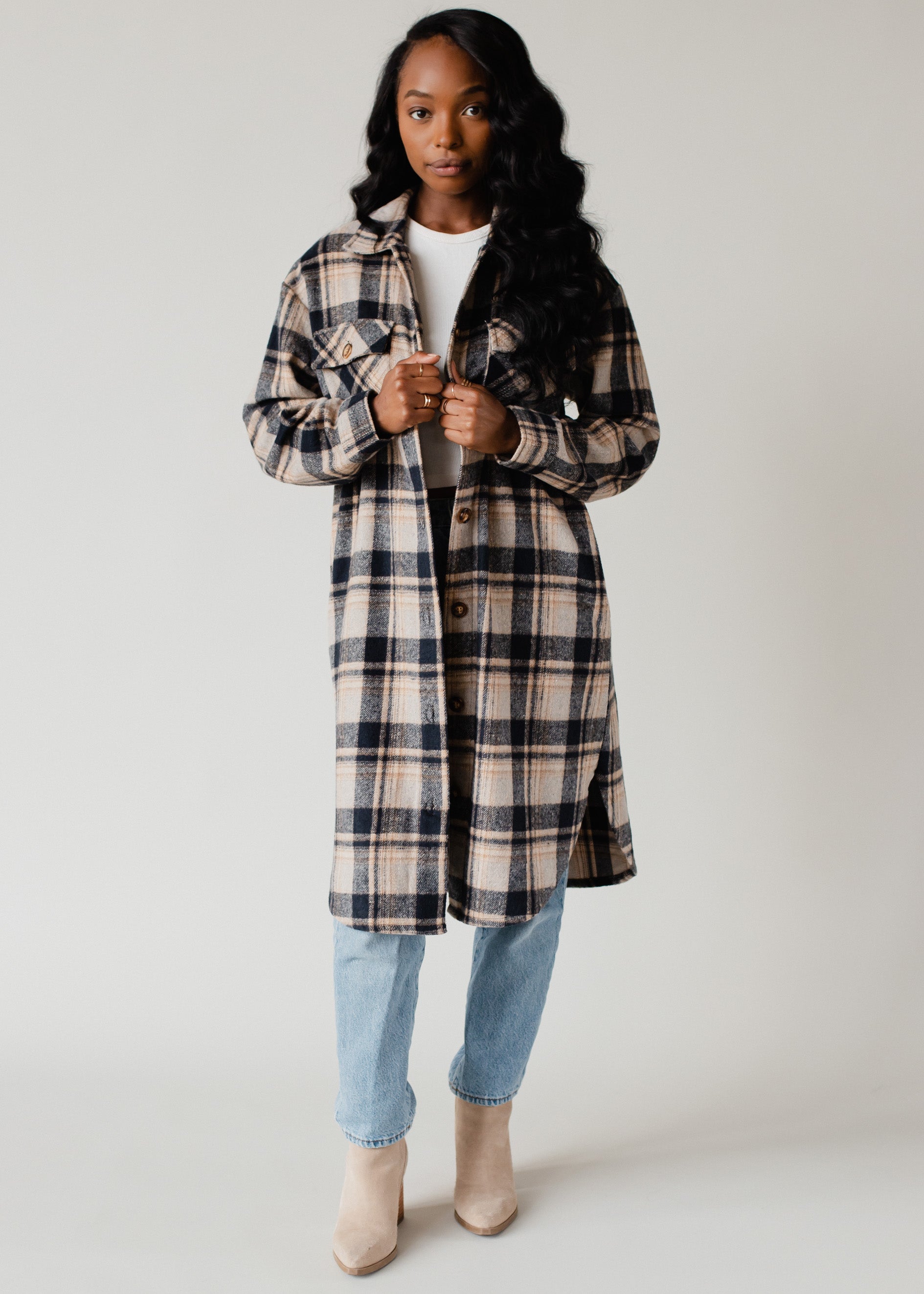 Long flannel coat best sale