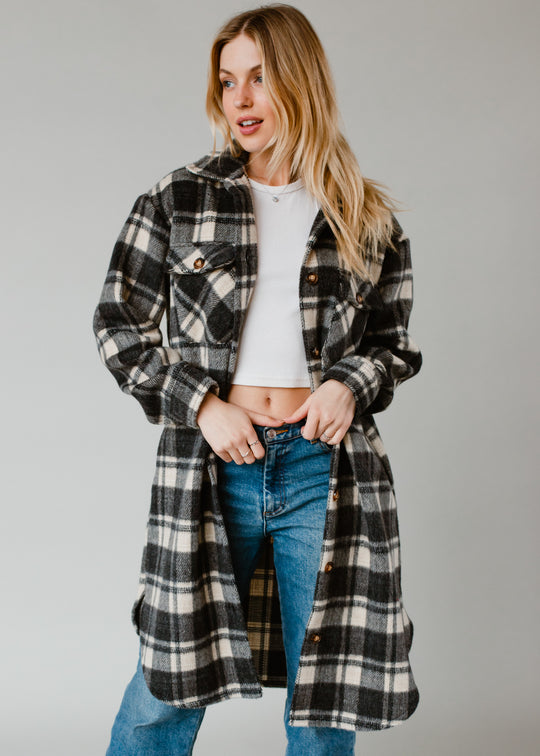 Luella Plaid Long Jacket