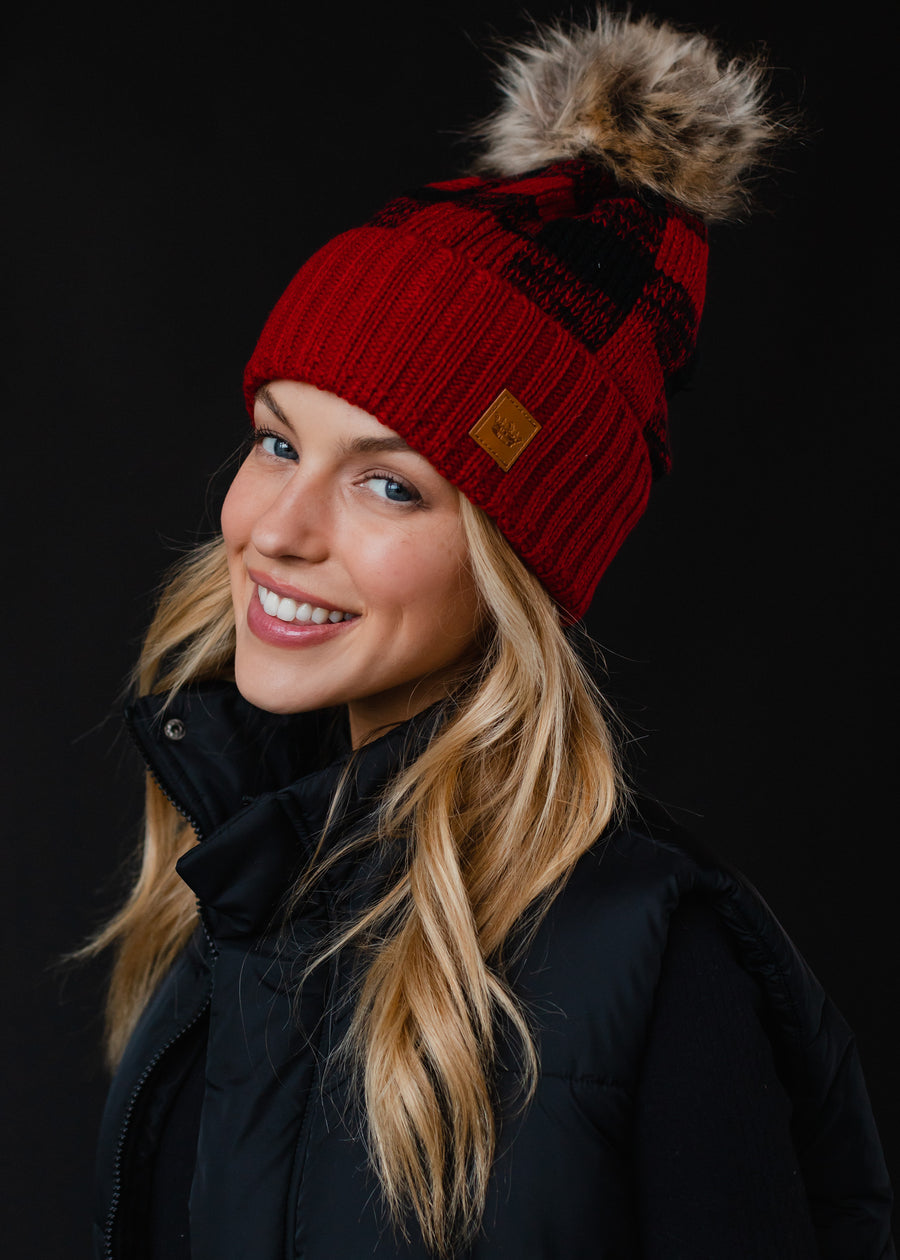 Ruthie Plaid Pom Hat