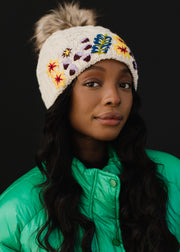 Darcy Luxe Embroidered Pom Hat