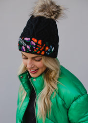Dahlia Luxe Embroidered Pom Hat
