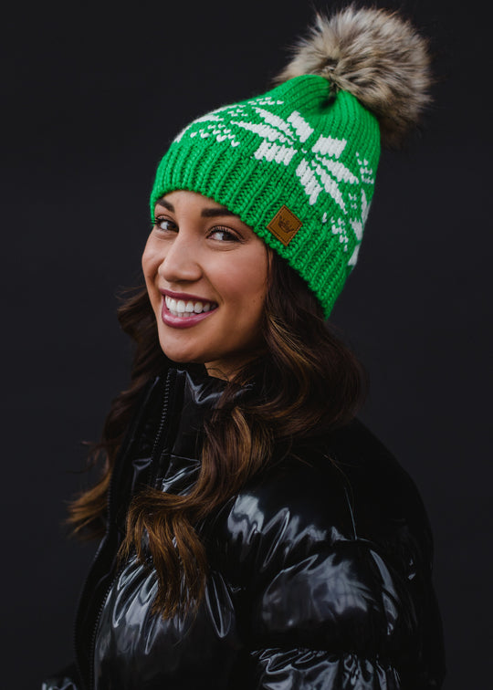  bright green winter hat