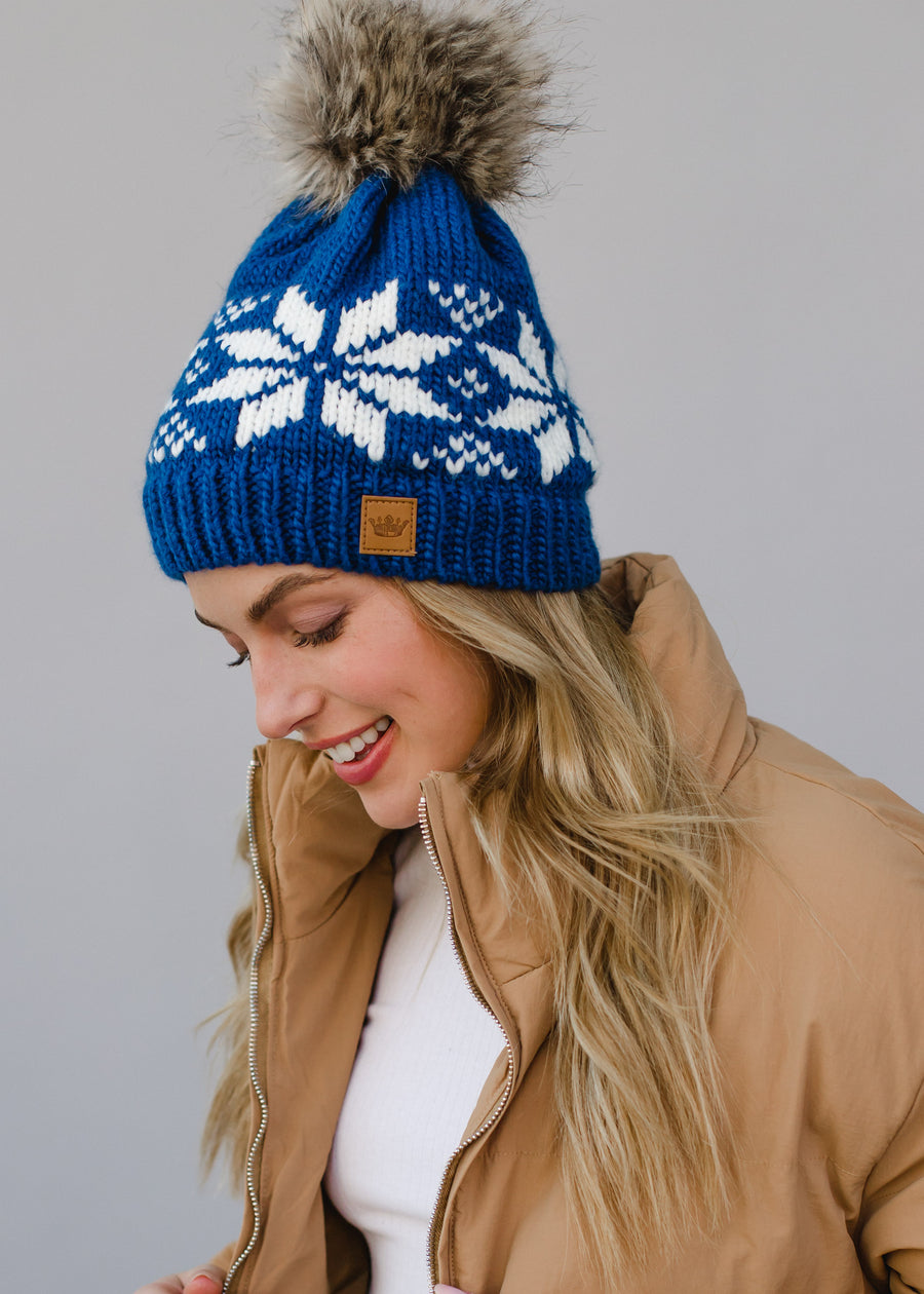 royal blue knit winter hat