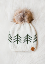 knit tree pattern hat