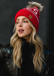 Hit The Slopes Pom Hat - Red