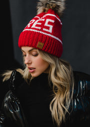 Hit The Slopes Pom Hat - Red