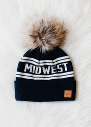 navy and white winter hat
