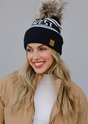 midwest graphic pom winter hat