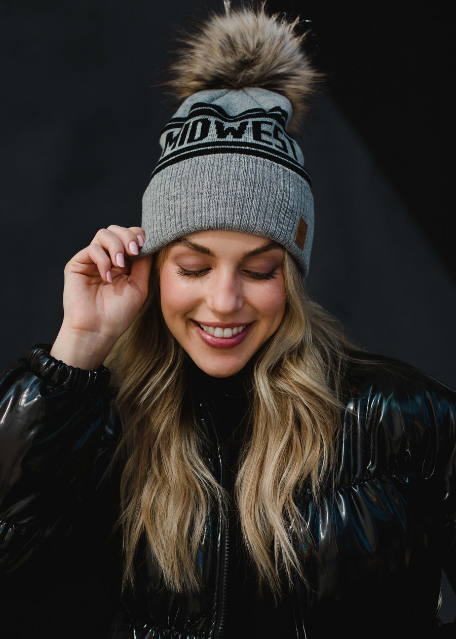 grey and black midwest hat