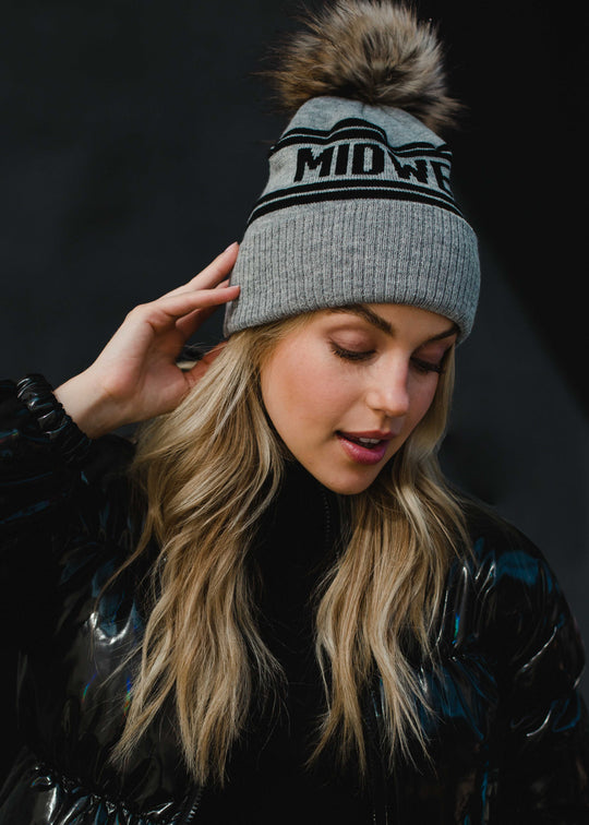 gray and black midwest hat