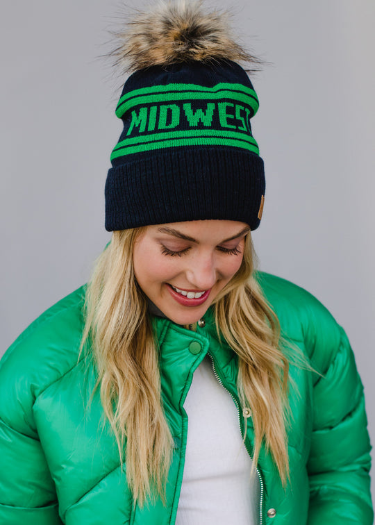 midwest navy and green hat