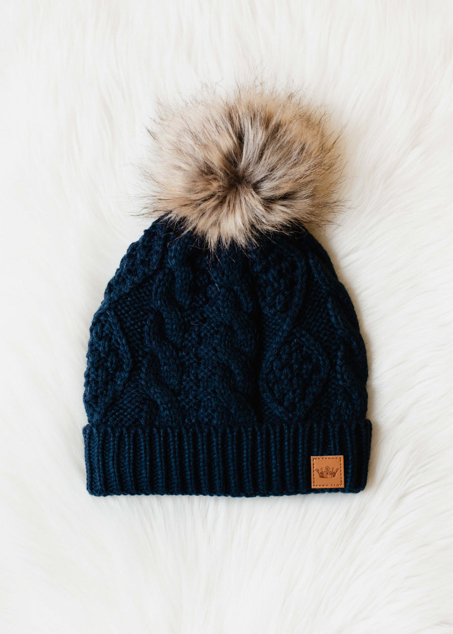 blue knit hat womens fleece lined